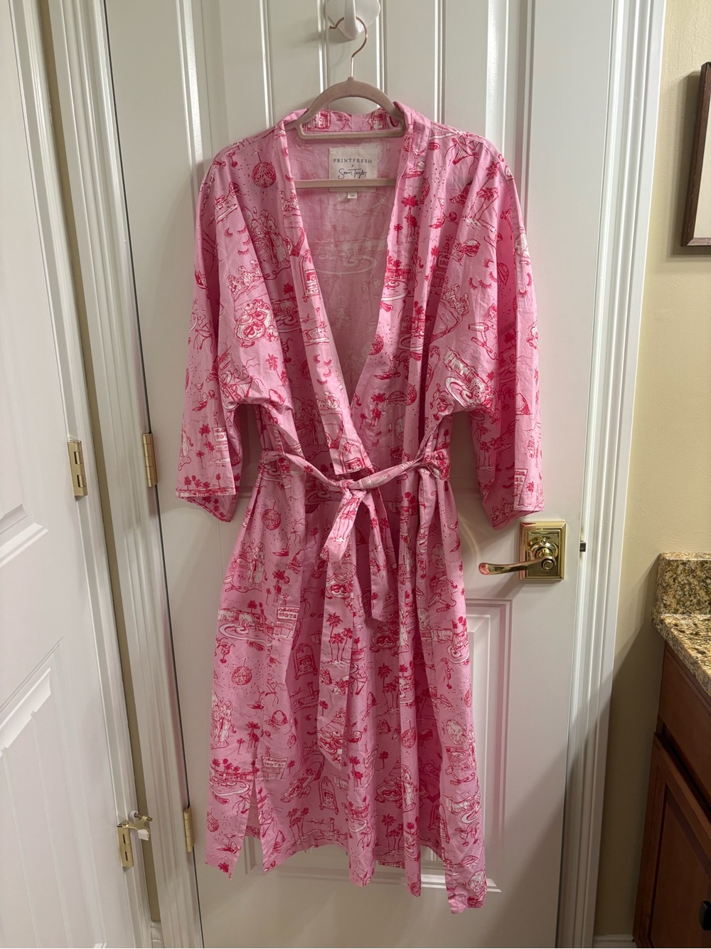 Printfresh x Sean Taylor Pink Girls Trip Robe L/XL RHBH Real Housewives Organic